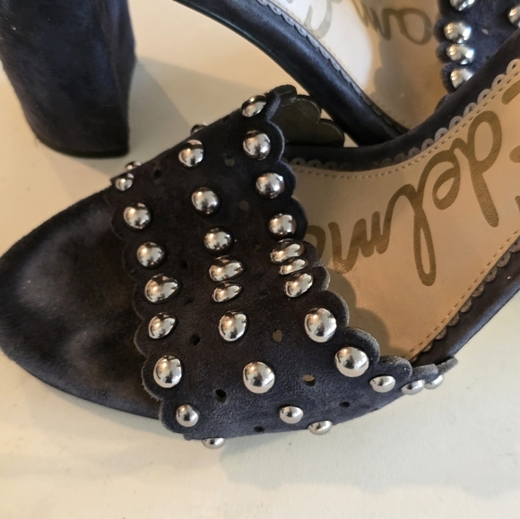 Anthropolo Sam Edelman Strap Heel Women Yaria Blue Leather Studded Ankle… - Picture 11 of 16